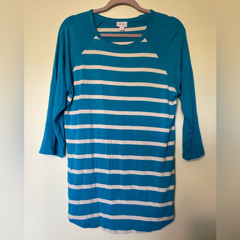 LuLaRoe Blue and White Striped Randy